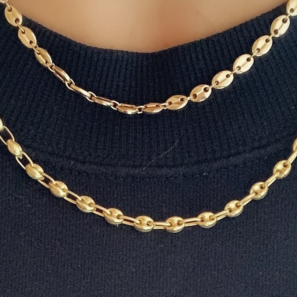 Sterling 18 inch puff Gucci chain necklace